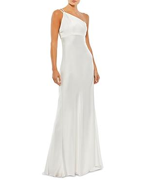 Mac Duggal Satin Asymmetric Neck Gown