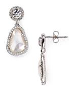 Nadri Sterling Silver And Mother Of Pearl Drop Earrings