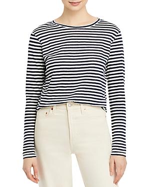 Frame Easy Organic Linen Crewneck Striped Tee