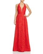 Js Collections Lace Halter Gown