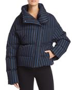 Theory Striped Down Puffer Coat