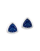 Bloomingdale's London Blue Topaz Trillion Stud Earrings In 14k White Gold - 100% Exclusive