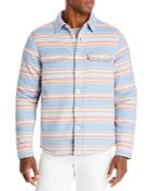 Faherty Striped Sherpa Lined Shirt Jacket