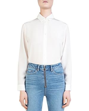 The Kooples Wild Roses Button-down Bodysuit