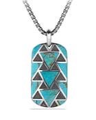 David Yurman Frontier Tag On Chain With Turquoise