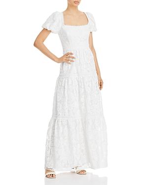 Aqua Lace Puff Sleeve Maxi Dress - 100% Exclusive