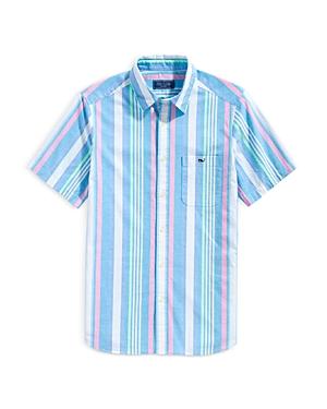 Vineyard Vines Stretch Cotton Striped Short Sleeve Classic Fit Shirt