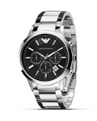 Emporio Armani Slim Black Watch With Steel Bracelet, 43mm