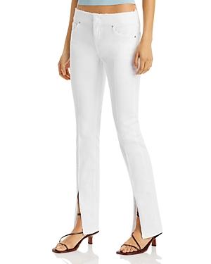 Frame Le Mini Boot Cut Off Waist Jeans In Blanc