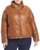 Aqua Curve Faux Leather Puffer Jacket - 100% Exclusive