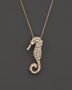 Kc Designs Diamond Seahorse Pendant Necklace In 14k Yellow Gold, 15