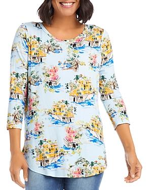 Karen Kane Printed Three-quarter Sleeve Tee