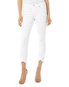 Liverpool Los Angeles Abby Ripped-hem Jeans In Bright White