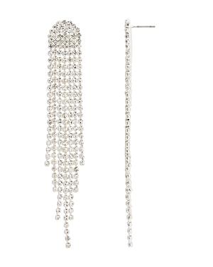 Aqua Rhinestone Fringe Drop Earrings - 100% Exclusive