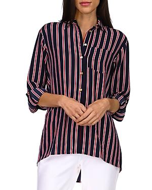 Michael Michael Kors Striped Oversized Button Down Shirt