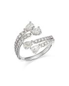 Bloomingdale's Diamond Pear & Round Bypass Ring In 14k White Gold, 1.25 Ct. T.w. - 100% Exclusive