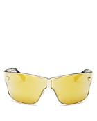 Versace Men's Mirrored Shield Sunglasses, 76mm