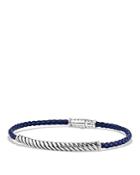 David Yurman Cable Leather Bracelet In Blue
