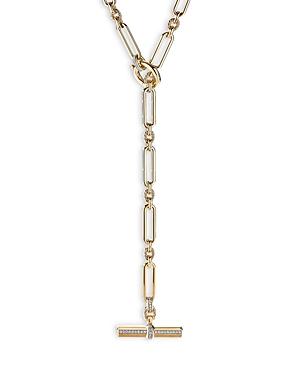 David Yurman Lexington Toggle Necklace In 18k Yellow Gold With Diamonds, 18