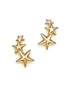 14k Yellow Gold Triple Star Climber Earrings - 100% Exclusive