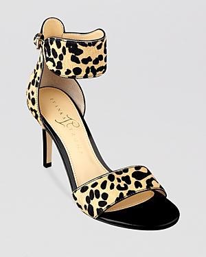 Ivanka Trump Open Toe Sandals - Gelana Leopard Print High Heel