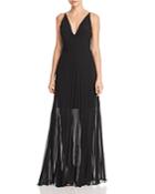Avery G Pleated Illusion Gown