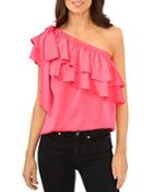 Cece Ruffled One Shoulder Blouse