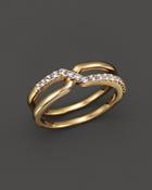 Diamond Crossover Ring In 14k Yellow Gold, .25 Ct. T.w. - 100% Exclusive