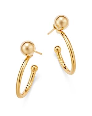 Bloomingdale's Beaded Tube Hoop Earrings In 14k Yellow Gold - 100% Exclusive