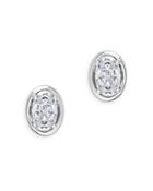 Bloomingdale's Oval Shaped Diamond Stud Earrings In 14k White Gold, 0.56 Ct. T.w. - 100% Exclusive