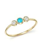 Zoe Chicco 14k Yellow Gold Bezel Set Ring With Turquoise And Diamonds