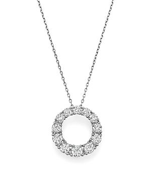 Bloomingdale's Diamond Open Circle Pendant Necklace In 14k White Gold, 1.50 Ct. T.w. - 100% Exclusive