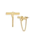 Allsaints Toggle Bar Front Back Earrings