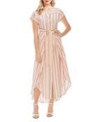 Vince Camuto Striped Tie-front Maxi Dress