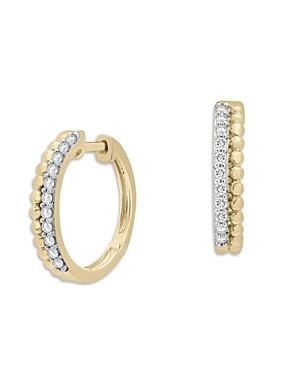 Bloomingdale's Diamond Double Row Hoop Earrings In 14k Yellow Gold, 0.25 Ct. T.w. - 100% Exclusive