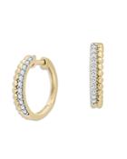 Bloomingdale's Diamond Double Row Hoop Earrings In 14k Yellow Gold, 0.25 Ct. T.w. - 100% Exclusive