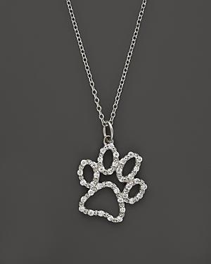 Kc Designs Diamond Paw Print Pendant Necklace In 14k White Gold, .20 Ct. T.w.