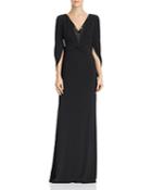 Adrianna Papell Jersey Drape-sleeve Gown