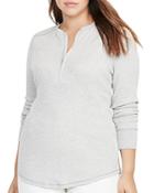 Lauren Ralph Lauren Plus Cotton Half-zip Shirt