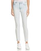 7 For All Mankind Ankle Skinny Jeans In Bleached Out
