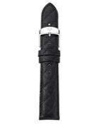 Michele Black Quilted Leather Watch Strap, 18mm