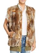 Adrienne Landau Reversible Bomber Rabbit Fur Vest - 100% Exclusive