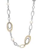 John Hardy Sterling Silver & 18k Yellow Gold Classic Chain Freshwater Pearl Link Statement Necklace, 18