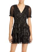 Aqua Embellished Puff Sleeve Mini Dress - 100% Exclusive