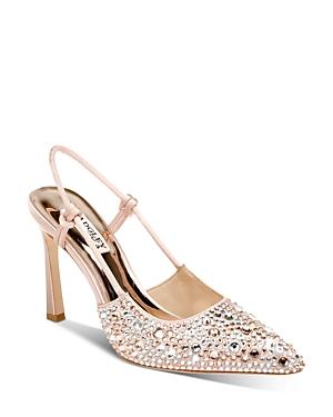 Badgley Mischka Women's Maine Pointed Toe Embellished Slingback High Heel Pumps