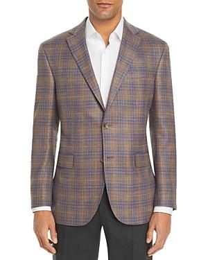 Jack Victor Textured Plaid Regular Fit Sportcoat