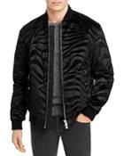 Boss Cradle Tonal Zebra Striped Regular Fit Bomber Jacket