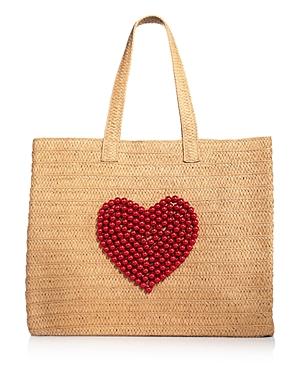 Btb Los Angeles Love Straw Tote