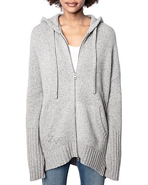 Zadig & Voltaire Salma Hooded Zip Up Cardigan