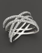 Diamond Double Row Crossover Ring In 14k White Gold, .75 Ct. T.w. - 100% Exclusive